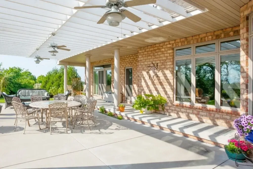 backyard concrete patio