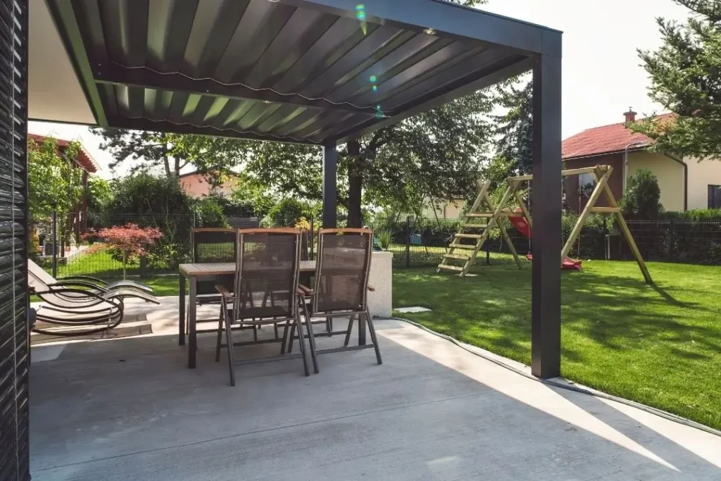 modern concrete patio