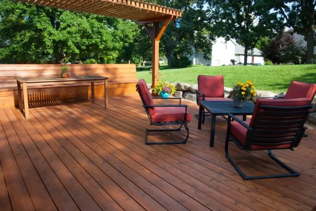 timber decking and pergola