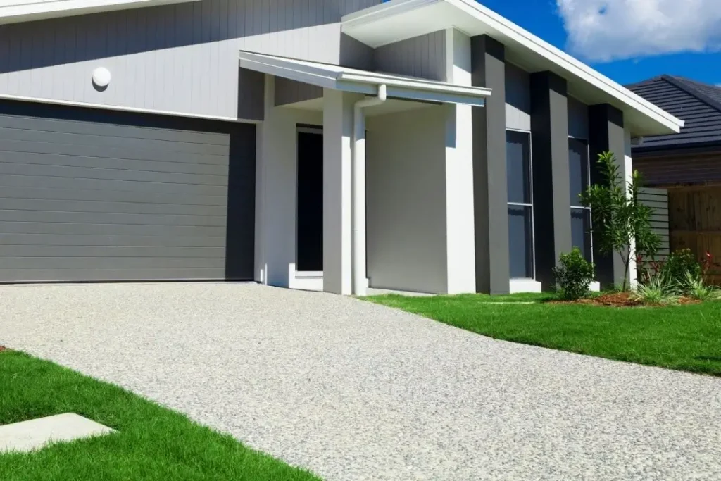 exposed aggregate concrete driveway