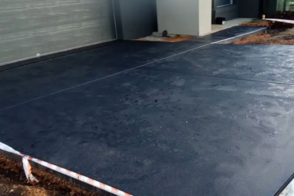 coloured concrete driveway design